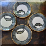 P13. Williams Sonoma “English Angler” plates set. 
